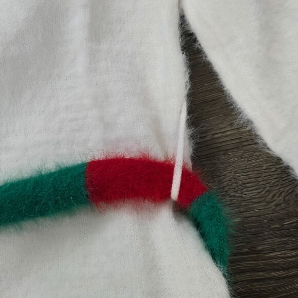 Soft and fluffy White Snowman Sweater dress, tunic length sweater - Picture 8 of 9